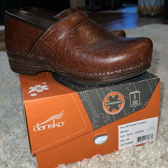 Dansko Shoes Dansko Pro Xp Floral Tooled Brown 4 Poshmark